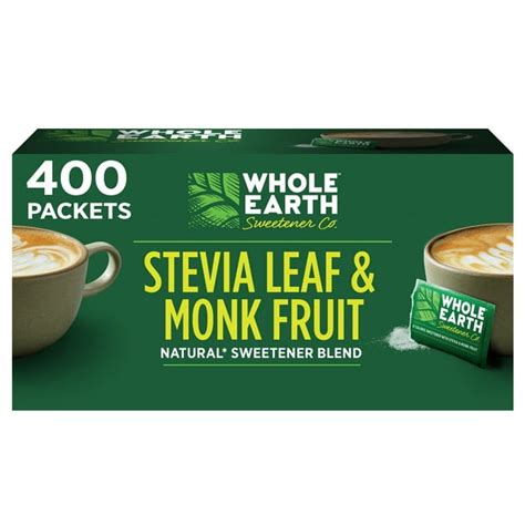 Whole Earth Stevia And Monk Fruit Zero Calorie Sweetener 400 Packets