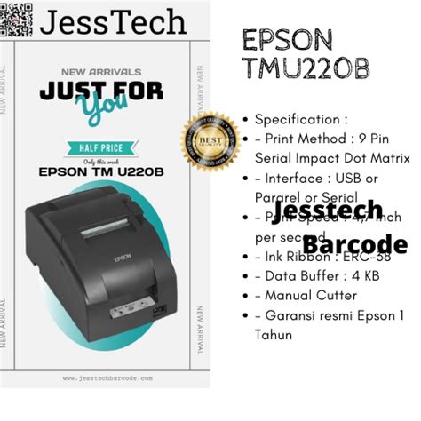 Jual PRINTER KASIR DOT MATRIX EPSON TMU 220 B AUTO CUTTER SECOND SEKEN