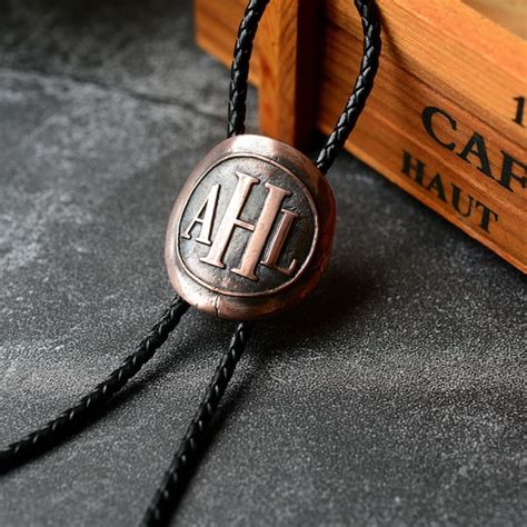 Silver Initial Bolo Tie Etsy