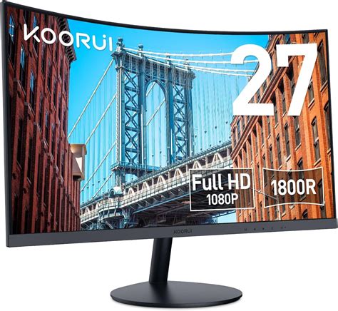 Koorui 27 Inch Curved Computer Monitor Full Hd 1080p 75hz Gaming