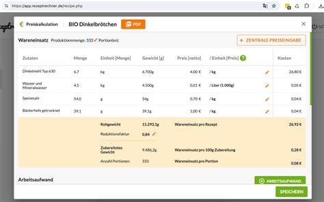 Kalkulation Gastronomie Getr Nke Excel Kostenlos Archive