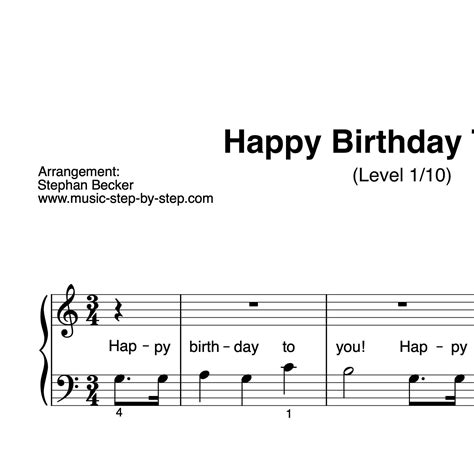 Happy Birthday Piano By Juan Arce Easy Piano Digital Sheet Music