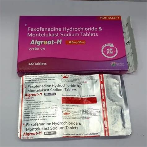 Algreat M Montelukast Mg Fexofenadine Mg Tablet At Rs Stripe