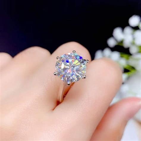 Luxury And Gorgeous Moissanite Ring 5ct D Color Vvs1 Sterling Etsy Uk