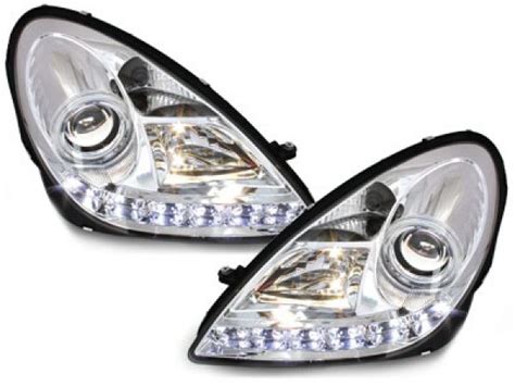 Led Tagfahrlicht Scheinwerfer Chrom F R Mercedes Slk R