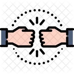 Fist Bump Icon - Download in Colored Outline Style