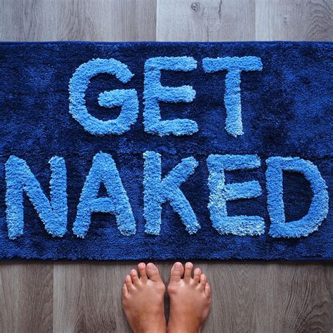 Get Naked Bath Mat Funny Cute Bathroom Rugs Navy Blue Lavender Get