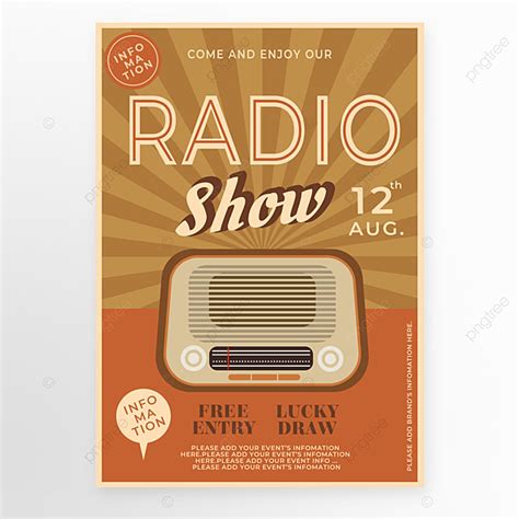 Orange Radio Vintage Style Broadcast Program Poster Template Download On Pngtree