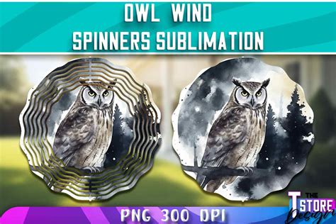 Owl Wind Spinners Sublimation Png Graphic By The T Store Design