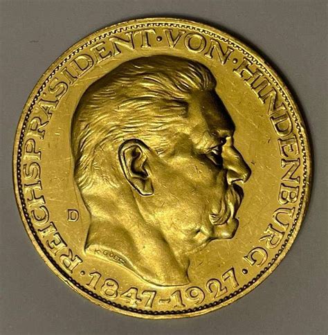 Gold Medal Paul Von Hindenburg K Goetz Numis Go