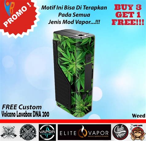 Jual Promo Garskin Mod Vapor Volcano Lavabox DNA 200 Weed Motif