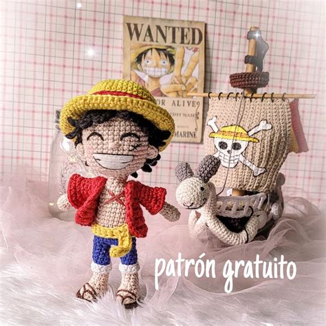 Monkey D Luffy de One Piece Guía de Crochet Amigurumi de Paso a Paso