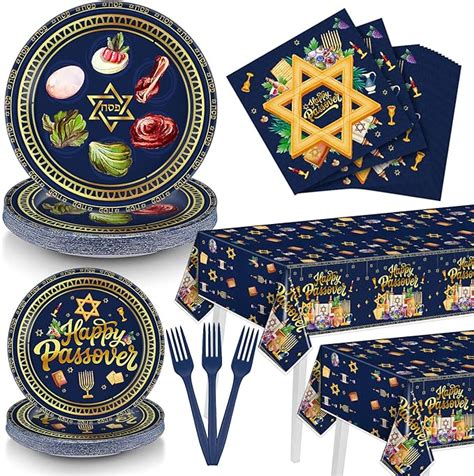 Amazon Passover Decorations Tableware Set Happy Passover