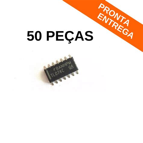 Kit 50 peças Circuito Integrado TL074C SOIC 14 SMD Circuitos