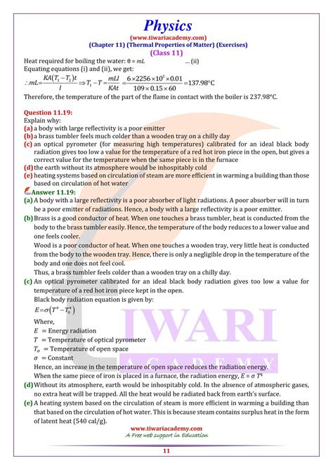 NCERT Solutions For Class 11 Physics Chapter 11 Thermal Properties