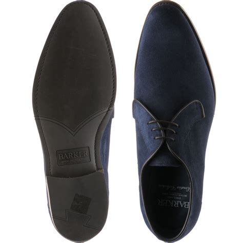 Barker Shoes Barker Sale Derby Rubber Soled Derby Shoes In Navy Suede At Herring Shoes