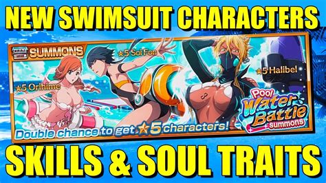 New Swimsuit Soi Fon Halibel And Orihime 6 Star Skills And Soul Traits Bleach Brave Souls Youtube