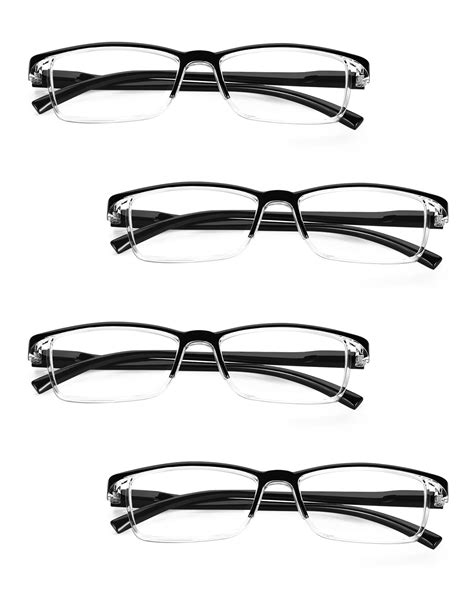 LUFF 4PACK Reading Glasses For Women Men Anti Blue Light Comfortable