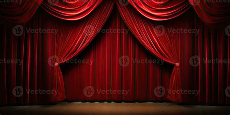 Theater stage red curtains wallpaper. Created with generative AI tools 29841665 Stock Photo at ...