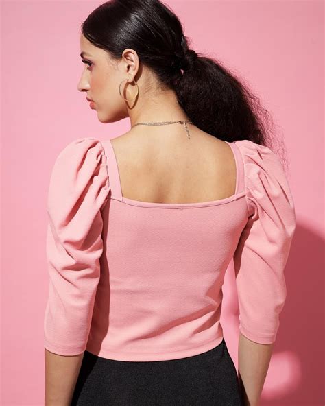 Buy Womens Pink Crop Top Online At Bewakoof