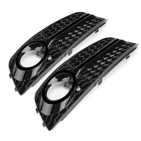 Car Front Fog Light Cover Grille Grill Glossy Standard Style Pair For