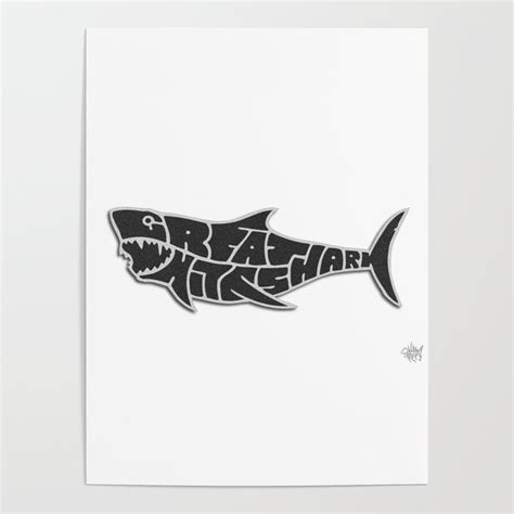 Great White Shark Calypso Reef Poster by Ken Darrel | Society6