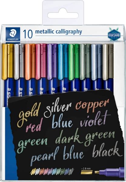 Staedtler Metallic Calligraphy Pen Set Of 10 8325 Tb10