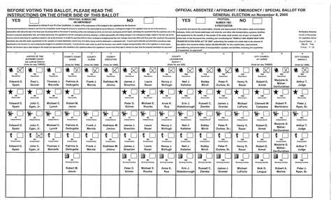 Ballot Image Test Data Scanned New York State Ballots