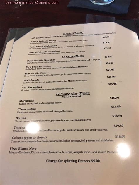 Menu at Casanova Ristorante pub & bar, Dana Point