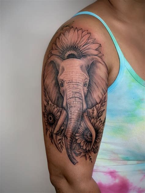 Stunning Elephant Tattoo By Ikova Ink