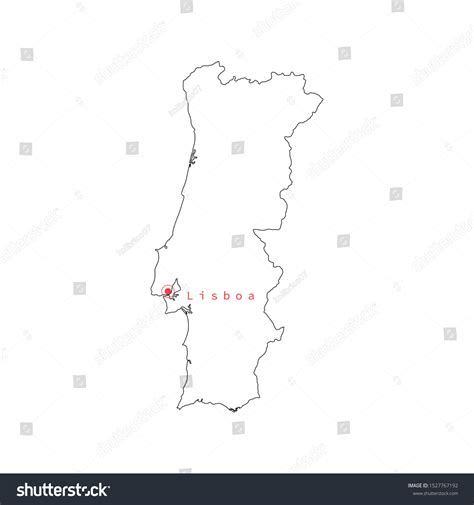 Vector Illustration Portugal Outline Map Capital Stock Vector (Royalty ...