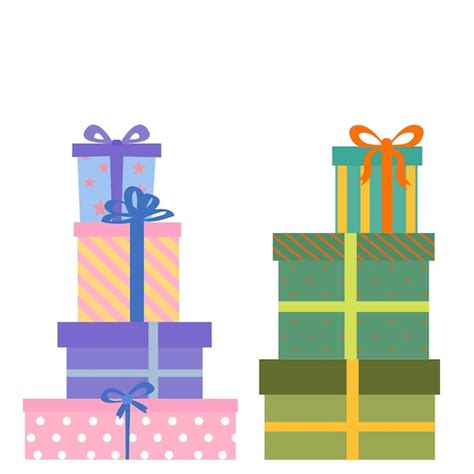 Premium Vector Gift Box Set Stack Of Different Presents For Christmas