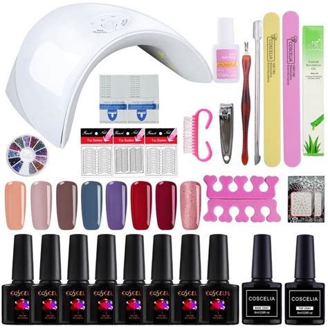 Gel Polish Sets 8 Colors Lasting Gel Nail Polish Kit 36W LED Lamp For ...