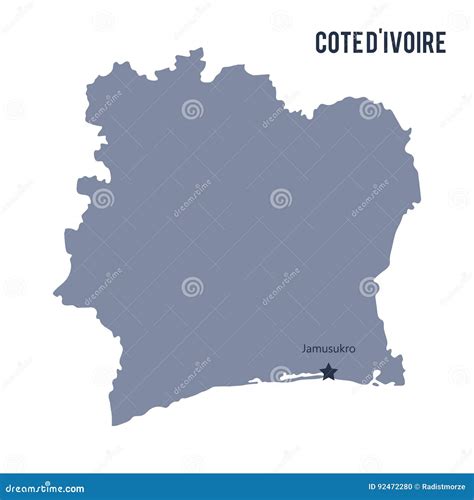 Set Of Isolated Cote D Ivoire Maps With Regions Isolated Borders