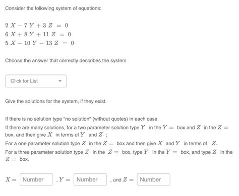 Solved Consider The Following System Of Equations