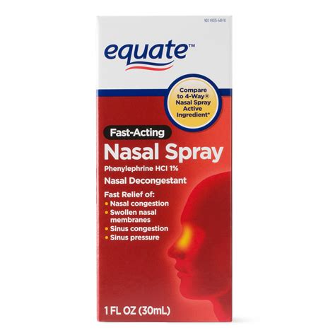 Equate Fast Acting Nasal Spray Nasal Decongestant - 1 Fluid Ounce ...