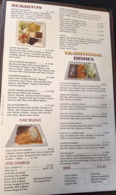 Pueblo Viejo Autentica Cocina Mexicana Menu - Cushing, Oklahoma | Sirved