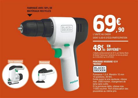 Promo BLACK DECKER REVIVA Perceuse Visseuse 12 V Chez E Leclerc