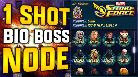 1 Shot Bio Boss Node Marvel Strike Force Msf Youtube