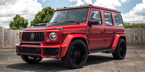 Satin Red Mercedes Amg G Brabus Has Linen Interior And Many Rs