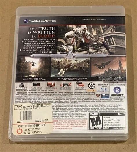 Assassins Creed Ii 2 Playstation 3 Ps3 Complete W Manual Disk