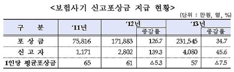 보험사기 제보 증가 연간 신고포상금 23억 넘어서