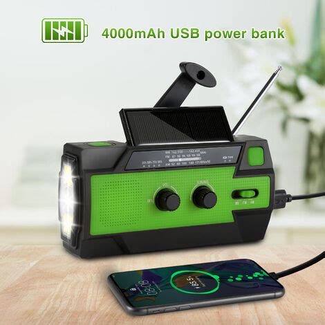 Deactive Hengda Radio con manivela 4000 mAh energía solar radio