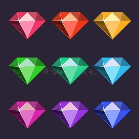 Conjunto Del Vector De Diamantes Ilustraci N Del Vector Ilustraci N