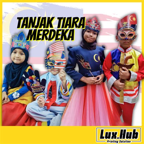 Tanjak Merdeka Tiara Merdeka Tangan Topeng Props Kemerdekaan Set