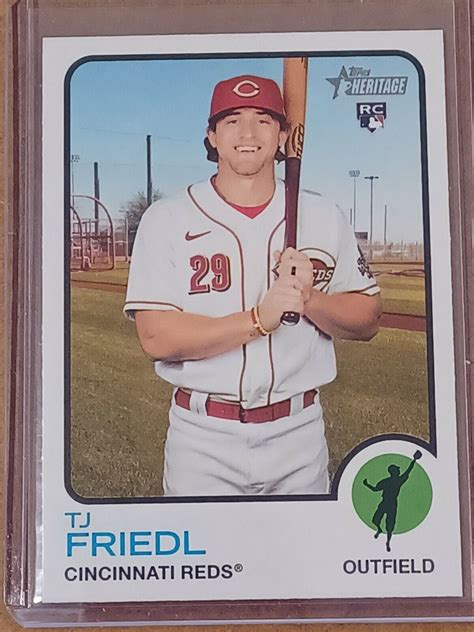 Topps Heritage Rookie Tj Friedl Cincinnati Reds Rc Card Ebay