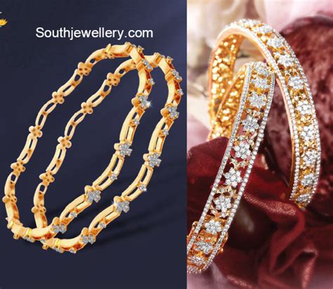 Floral Diamond Bangles Indian Jewellery Designs