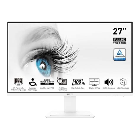 จอมอนเตอร MSI MONITOR PRO MP273AW IPS 100Hz Speaker White Studio7