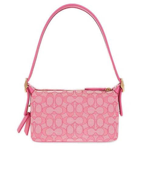 Coach Demi Signature Jacquard Shoulder Bag In Pink Lyst