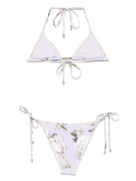 ZIMMERMANN Acacia Bikini Set Purple FARFETCH